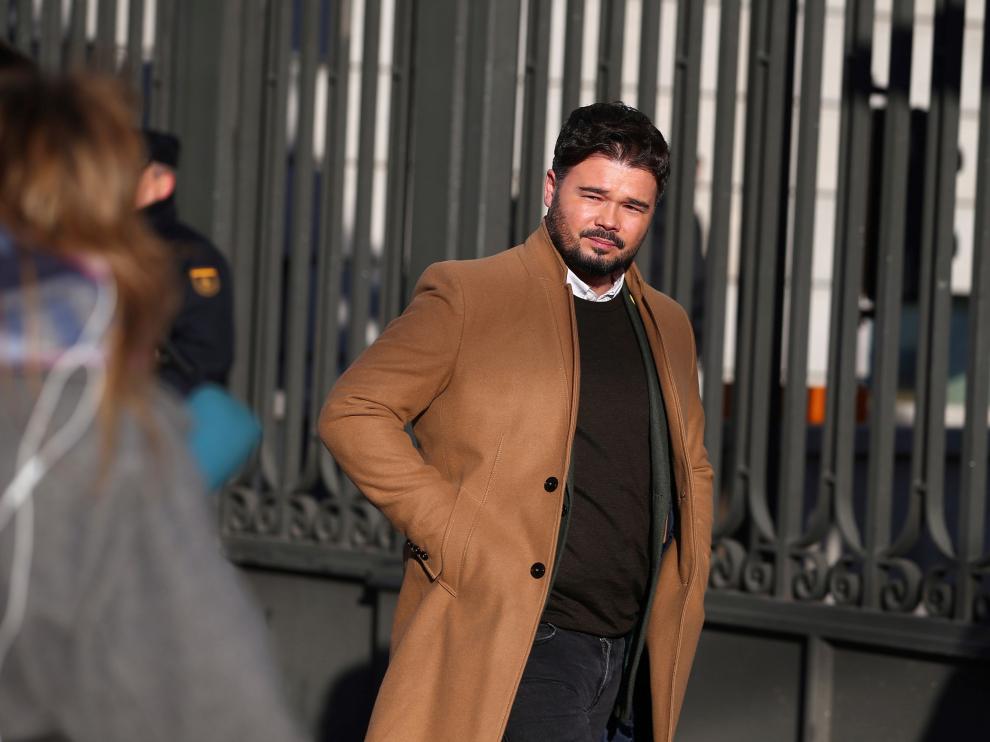 Gabriel Rufián, de ERC, a su llegada a las Cortes