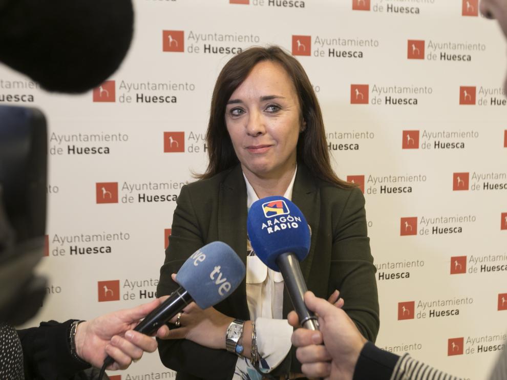 La portavoz del PP, Gemma Allué, tras la comisión de Seguridad Ciudadana del martes