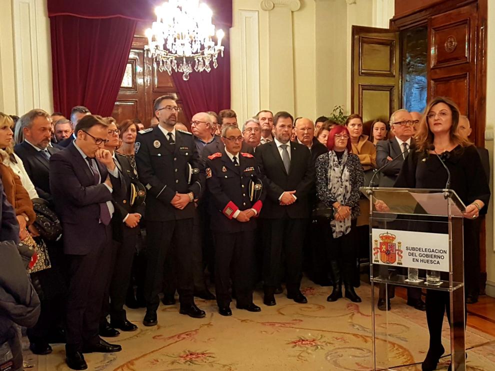 La subdelegada del Gobierno en Huesca, Isabel Blasco, durante su intervención.