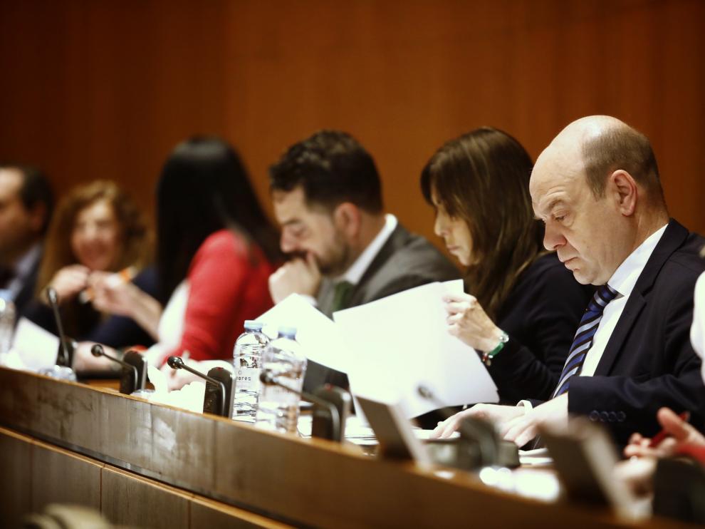 Los diputados de Vox, este miércoles en el pleno de las Cortes