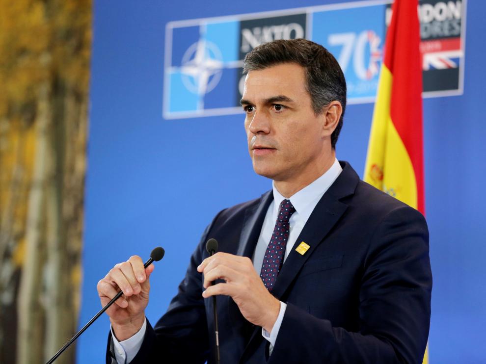 Sánchez en la cumbre de la OTAN este miércoles.