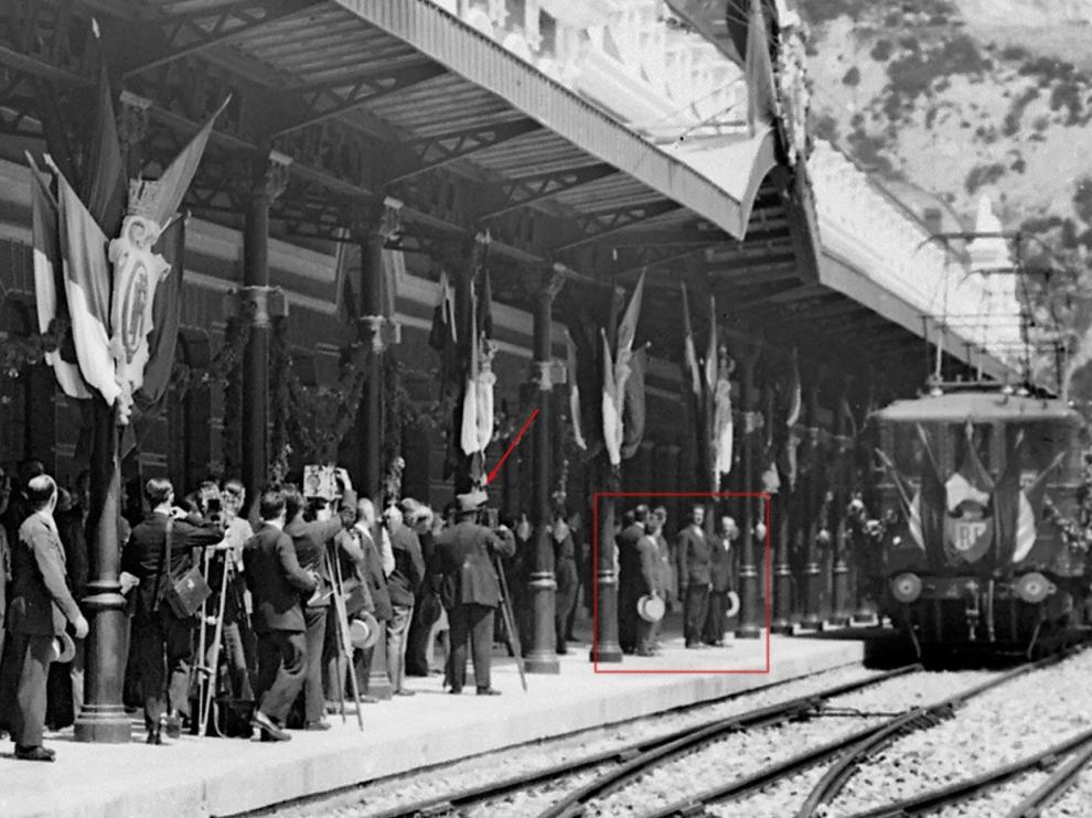 Imagen del día de la inauguración de la estación internacional de Canfranc