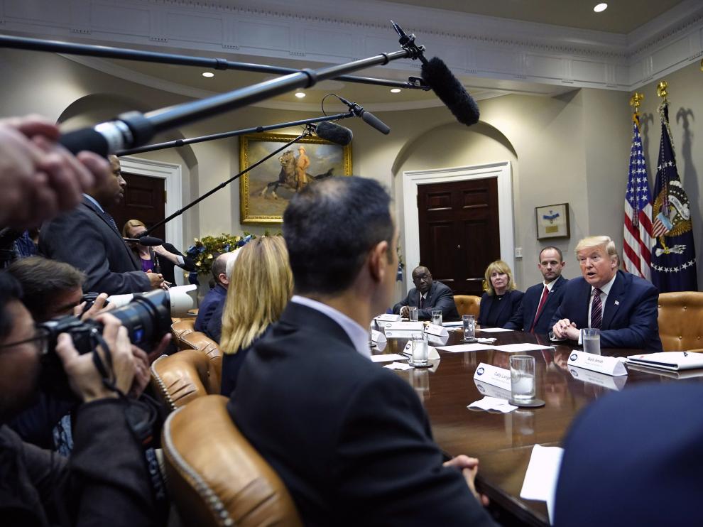 El presidente de Estados Unidos, Donald Trump, este viernes en la Casa Blanca, en Washington.