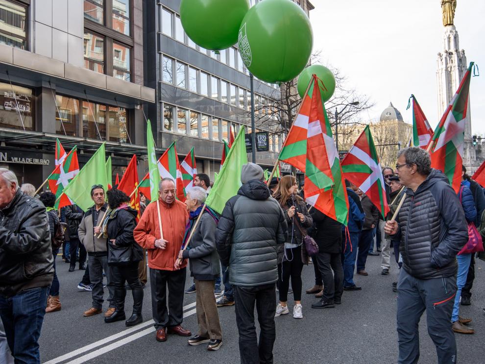 Manifestación en Bilbao el Día de la Constitución.