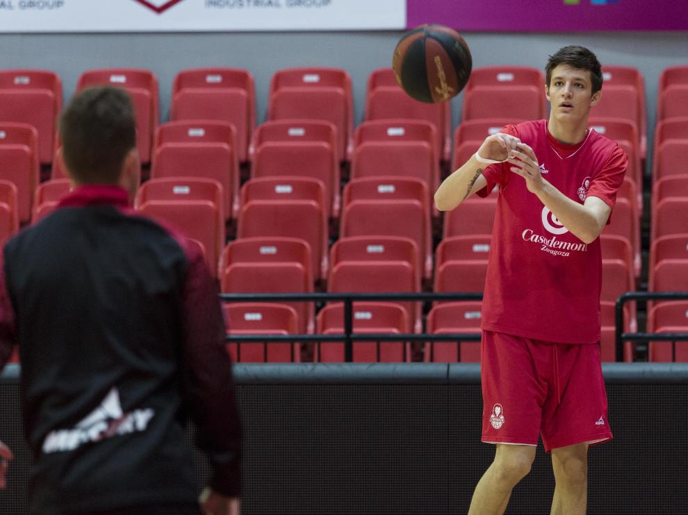 Krejci durante un entrenamiento en el pabellón Príncipe Felipe.