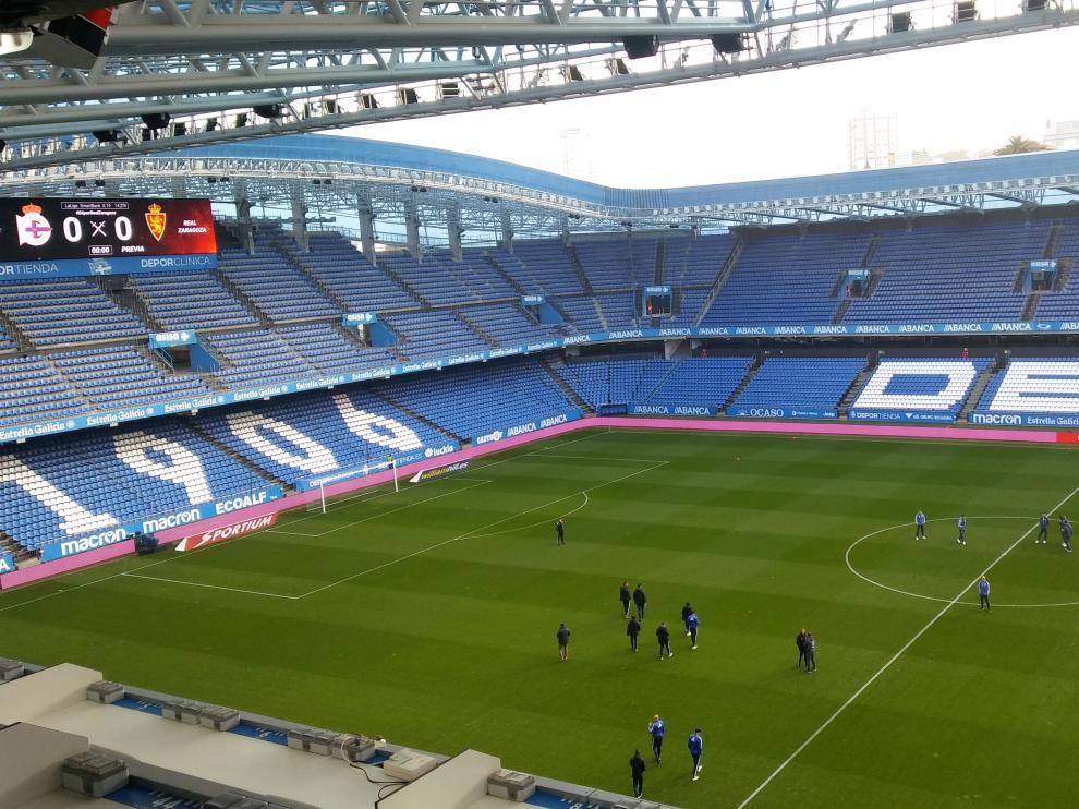 Imagen de Riazor una hora antes del Deportivo-Real Zaragoza.