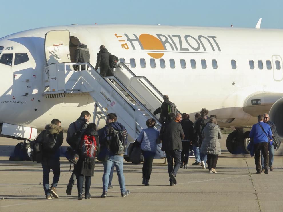 La temporada pasada en Primera solo hubo un vuelo con aficionados de la SD Huesca a Vigo.