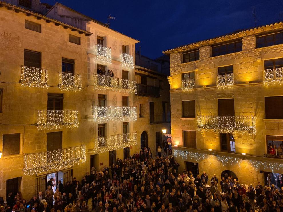 Ensayo de las campanadas el pasado 30 de noviembre con la plana de Valderrobres llena.