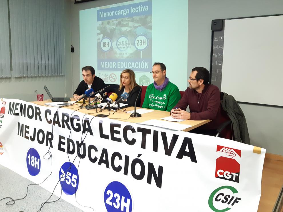 José Manuel Ágreda, Mónica de Cristóbal, Guillermo Herraiz y Tomás Sancho durante la rueda de prensa.