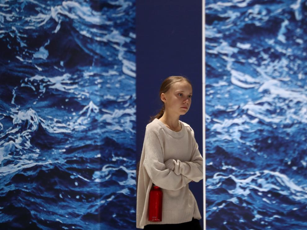 Una imagen de la activista sueca Greta Thunberg a su llegada este martes a la Cumbre del Clima en Madrid.