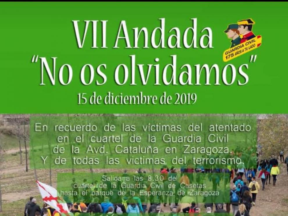 Cartel de la VII Andada "No os olvidamos"