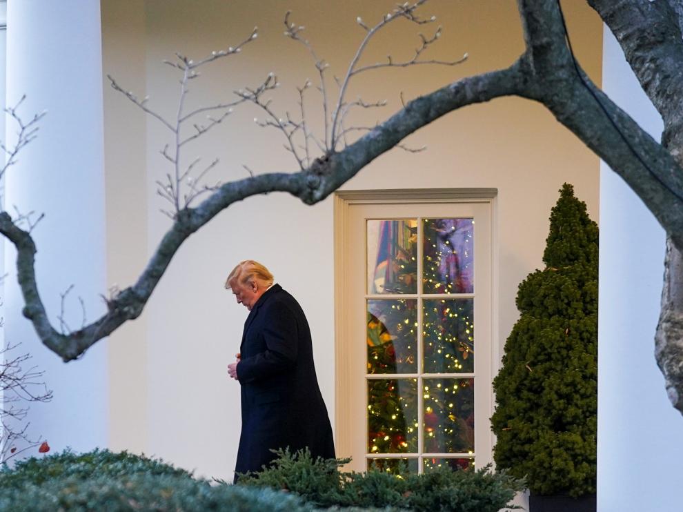 Trump en los jardines de la Casa Blanca