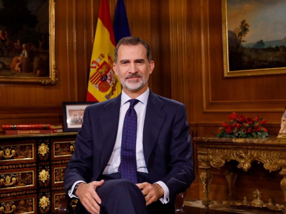 El rey, durante el mensaje de Nochebuena de 2019
