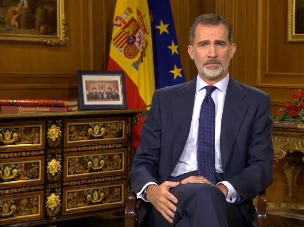 El rey, durante el mensaje de Nochebuena de 2019
