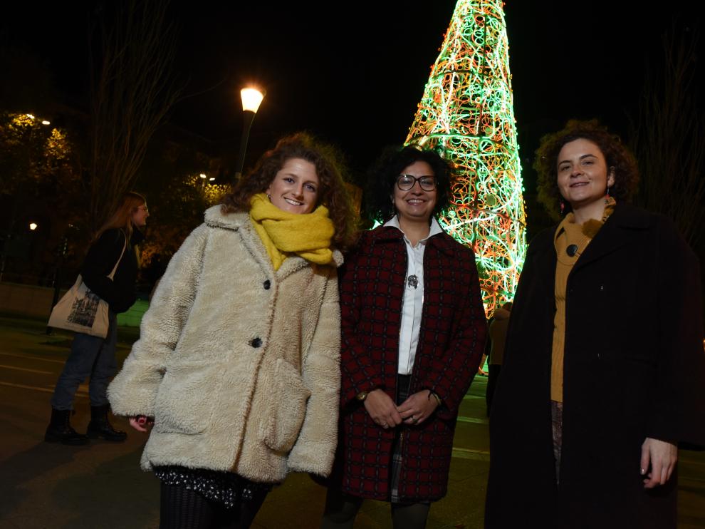 Alba López, Patricia Forcén y Sandra Esteras, en Zaragoza.