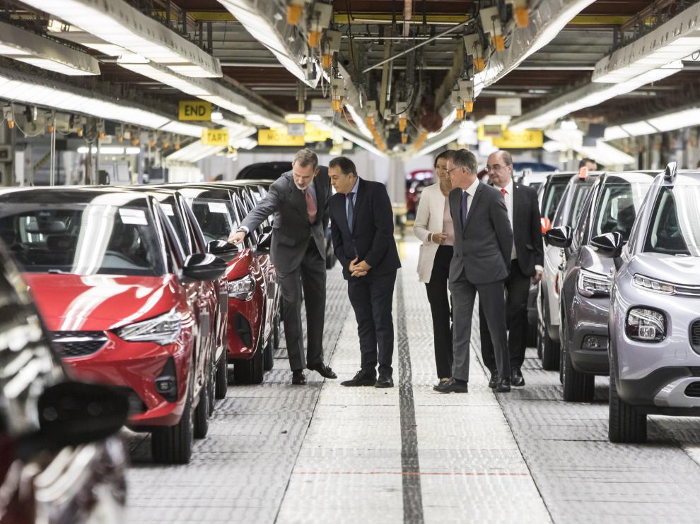 Fábrica Opel PSA. Visita del Rey Juan Carlos I a la planta por el lanzamiento del nuevo Corsa en octubre