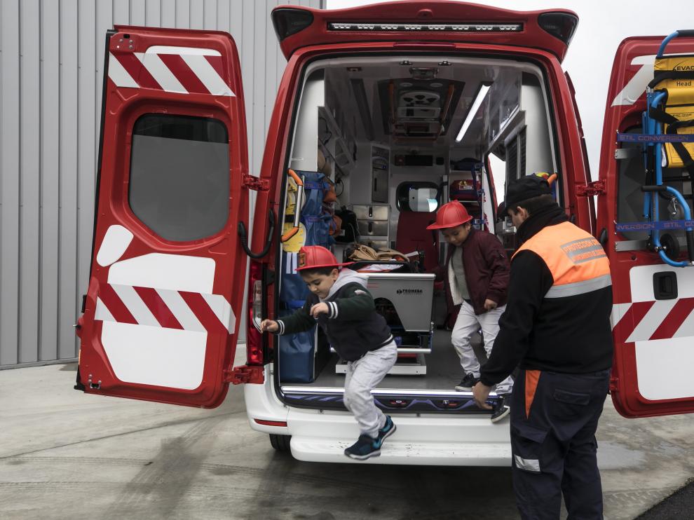 Jornada de puertas abiertas del nuevo Parque de Bomberos de Casetas el pasado día 20.