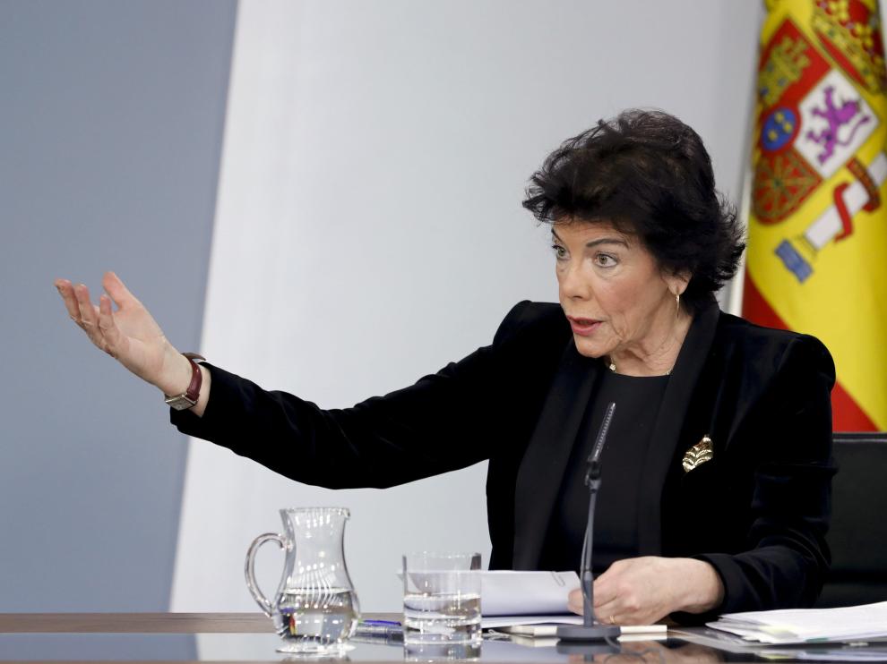 La portavoz del Gobierno, Isabel Celaá