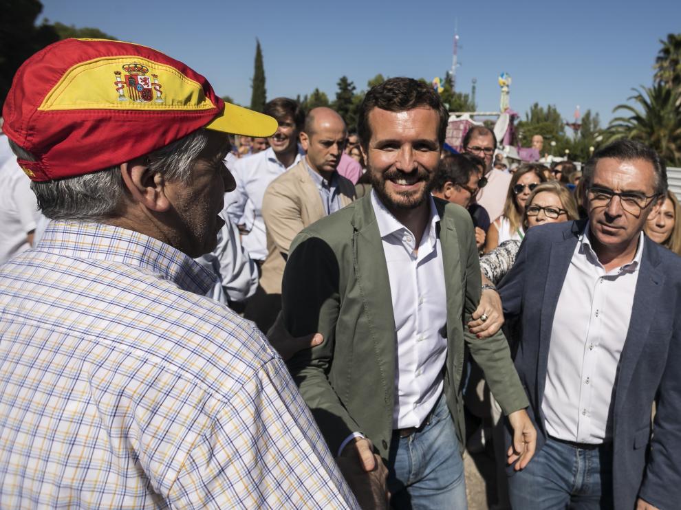 El candidato a la Presidencia del Gobierno, Pablo Casado, estuvo en septiembre en Zaragoza en el día del afiliado del PP