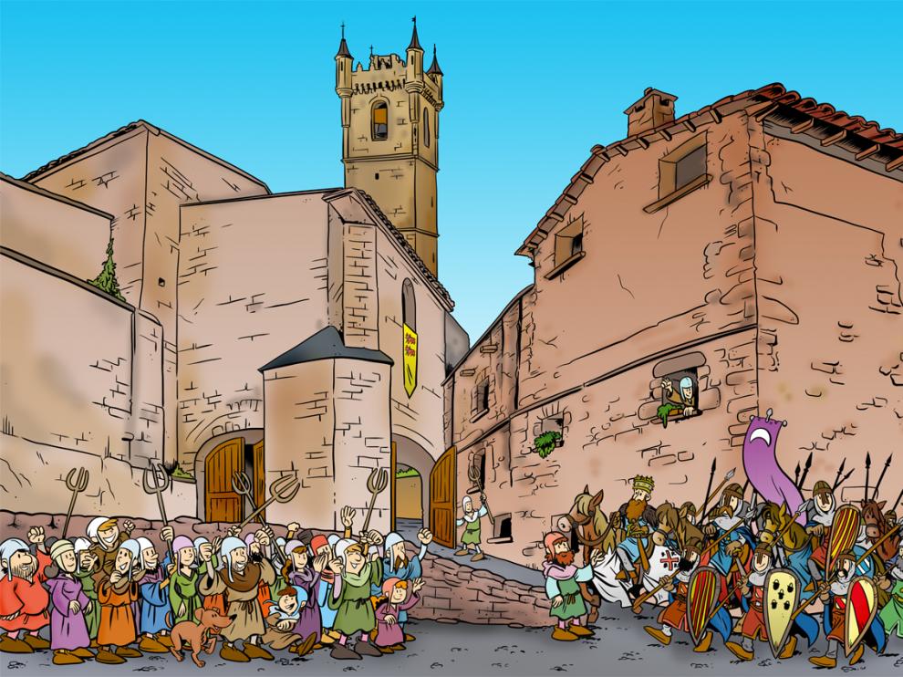 Uncastillo y sus gentes reciben a Ramiro II en 1136 tras la revuelta en la localidad