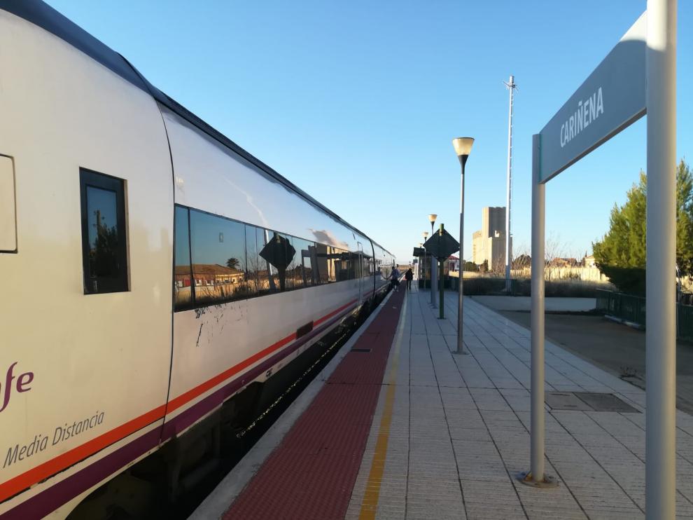 Estación de Cariñena, que ya cuenta con una máquina de autoventa, en una imagen de archivo.