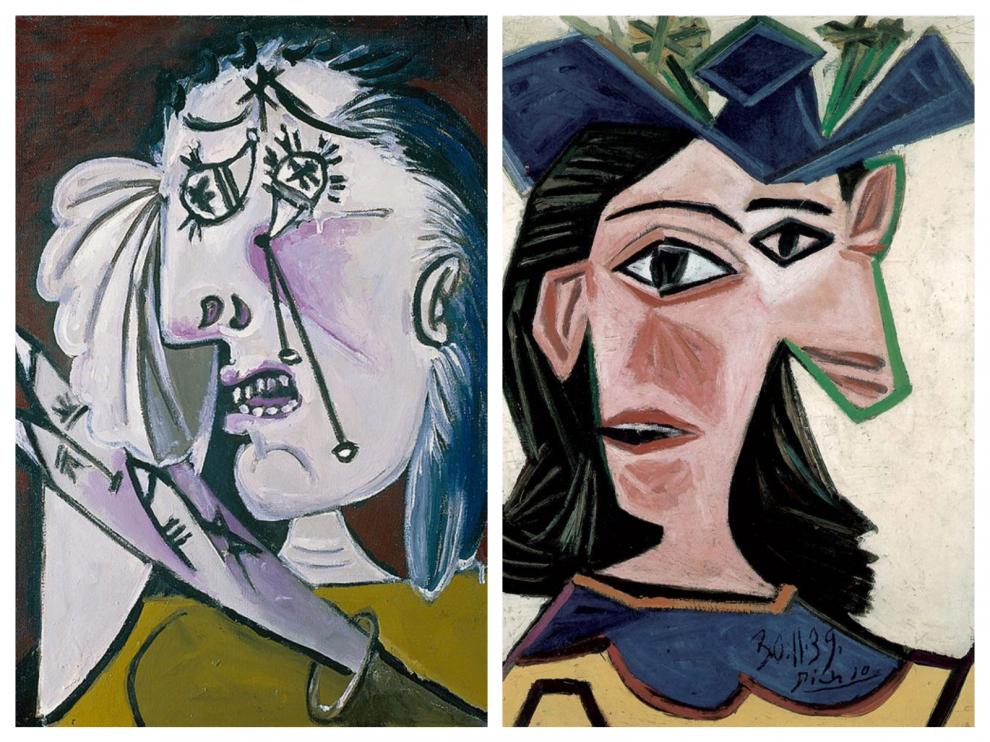 Dos de los óleos que se exhibirán en la muestra de Zaragoza.