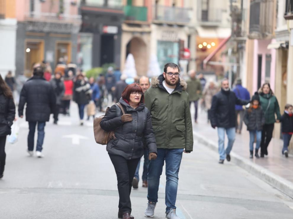 Imagen del Coso Bajo de Huesca en la mañana de este viernes 3 de enero.
