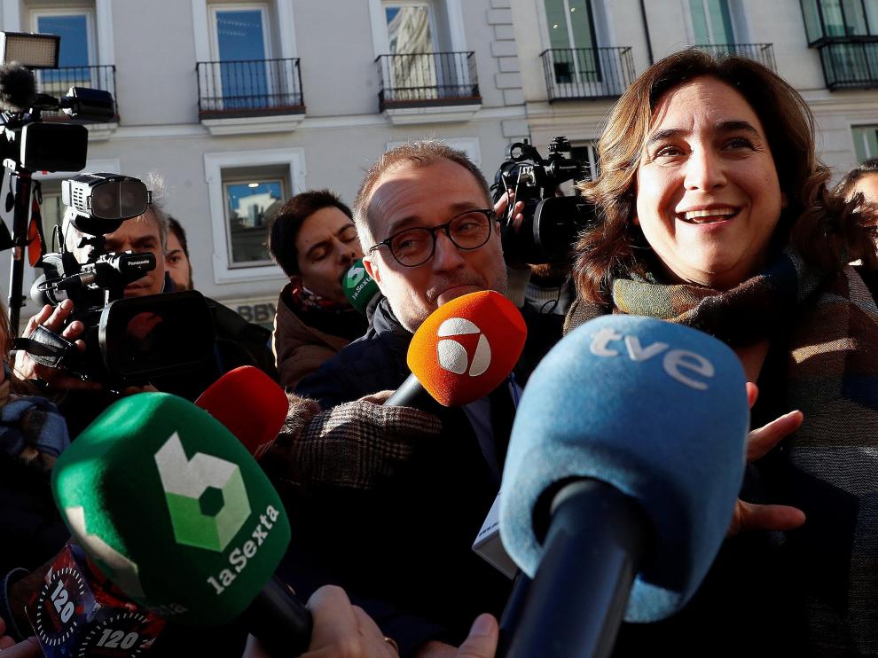 Ada Colau a su llegada al Congreso de los Diputados este martes.
