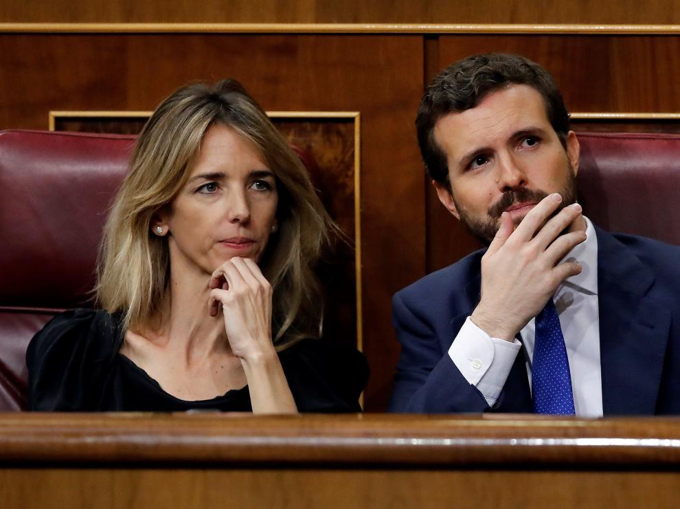 Pablo Casado en el debate de la investidura este martes.