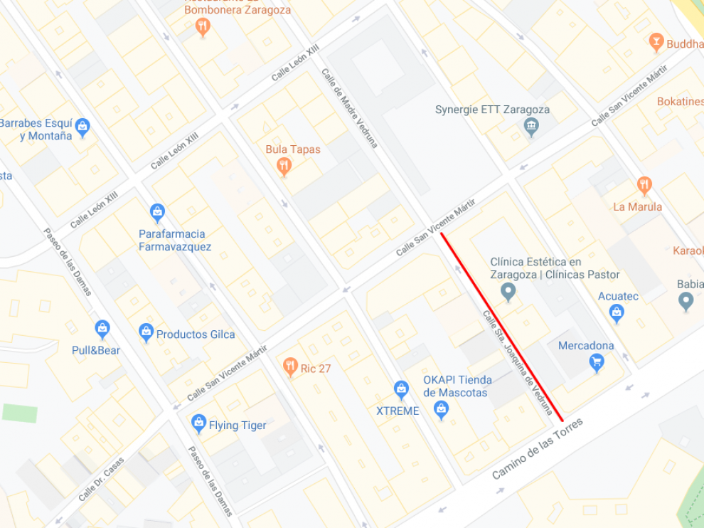 El corte de agua será en la calle de Santa Joaquina Vedruna, entre San Vicente Mártir y el camino de Las Torres.