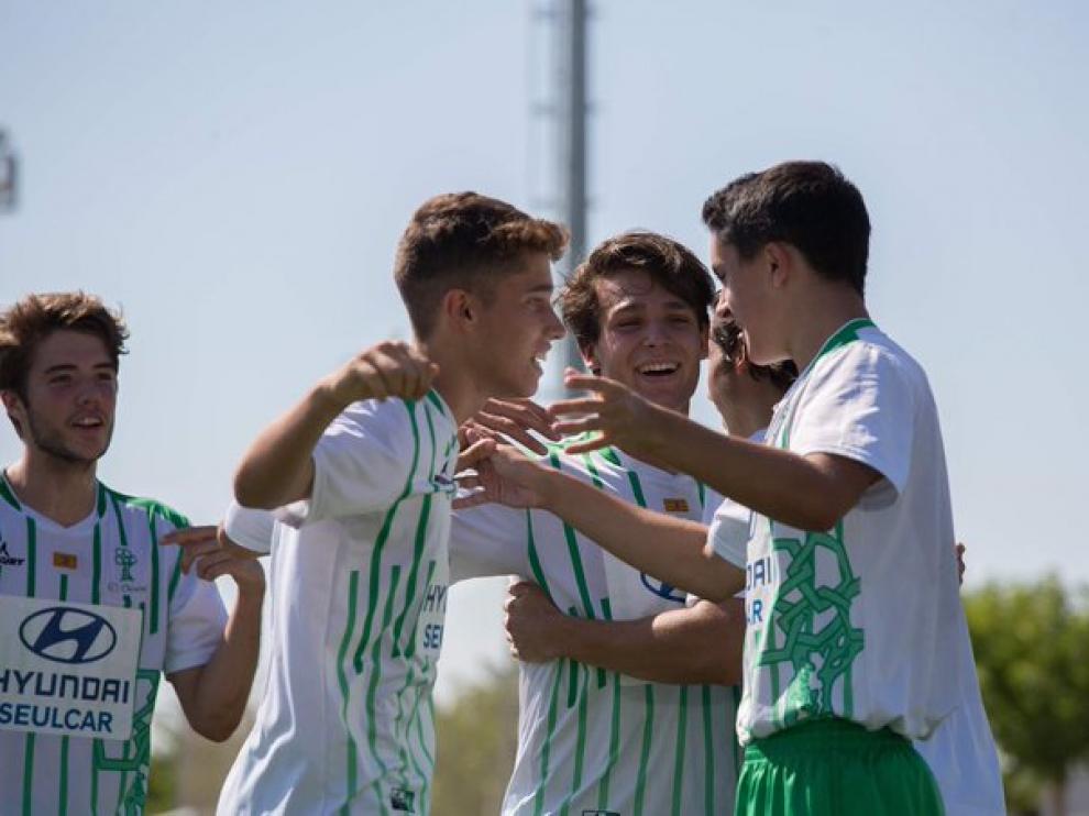 Los jugadores de El Olivar celebran un gol