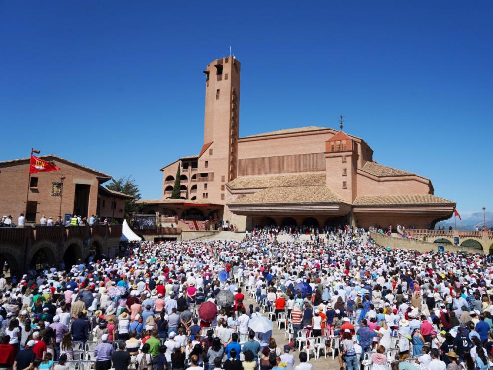 Torreciudad durante la jornada mariana de la familia, el día de mayor asistencia, con 8.000 personas.