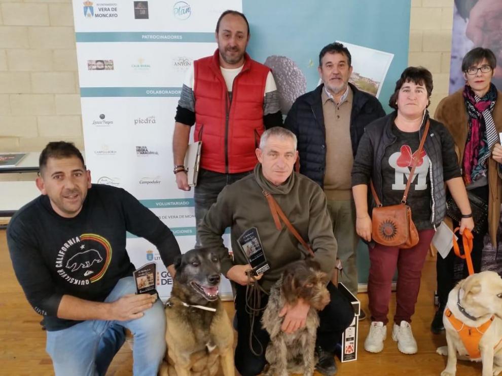 Los ganadores de los concursos celebrados en la Feria de la Trufa de Vera de Moncayo.