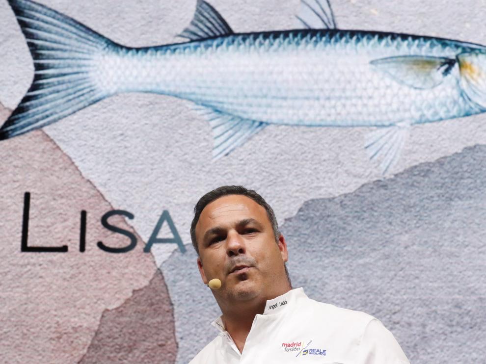 Ángel León, durante su ponencia 'Cocinando especies invasoras'