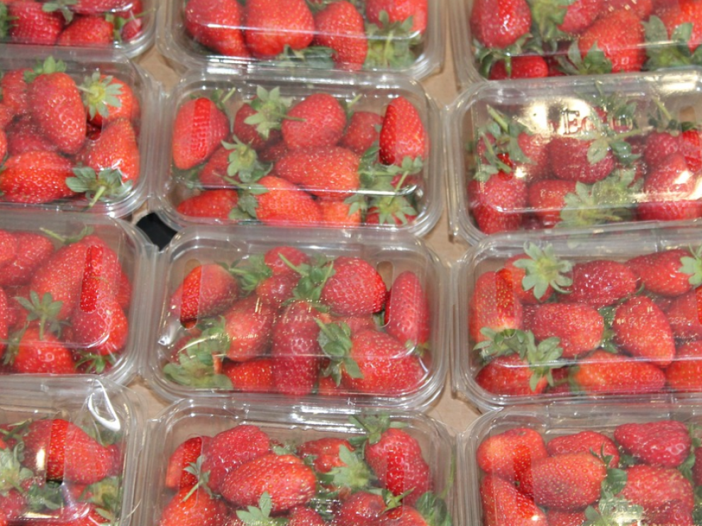 Fresas en un supermercado