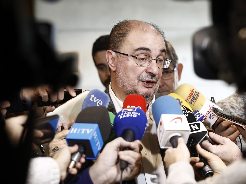 Javier Lambán en las Cortes