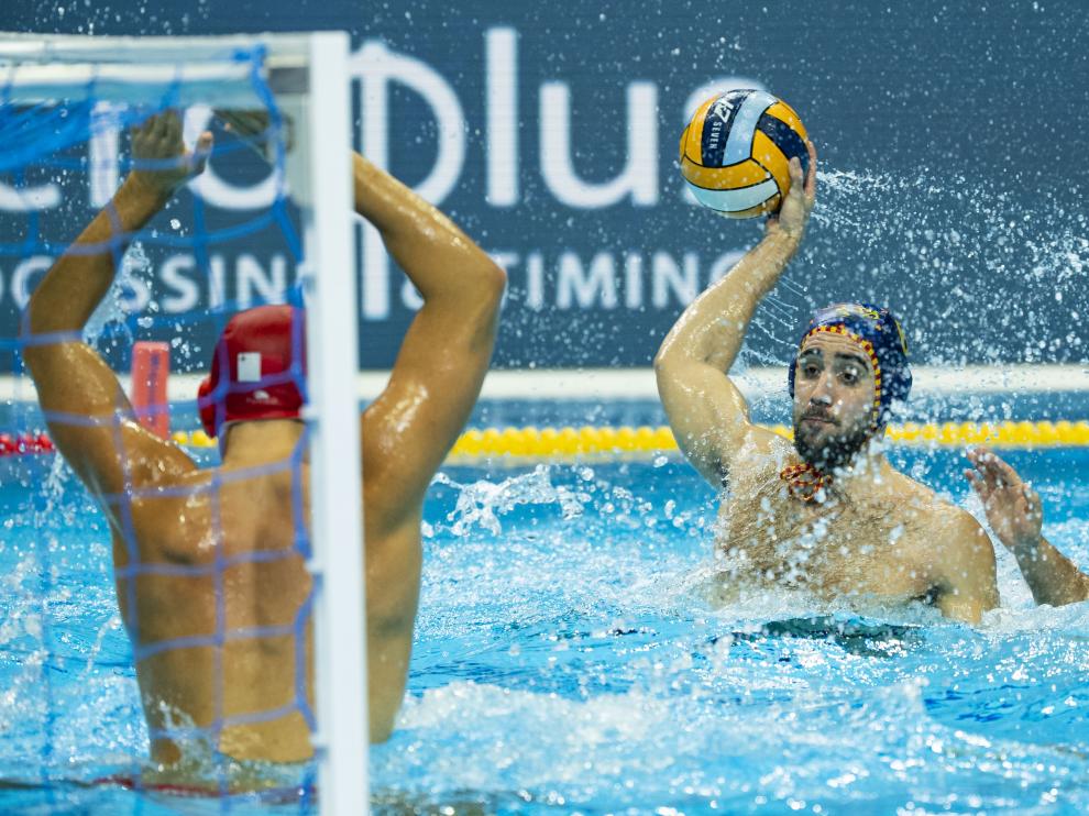 Un lance del partido entre España y Malta