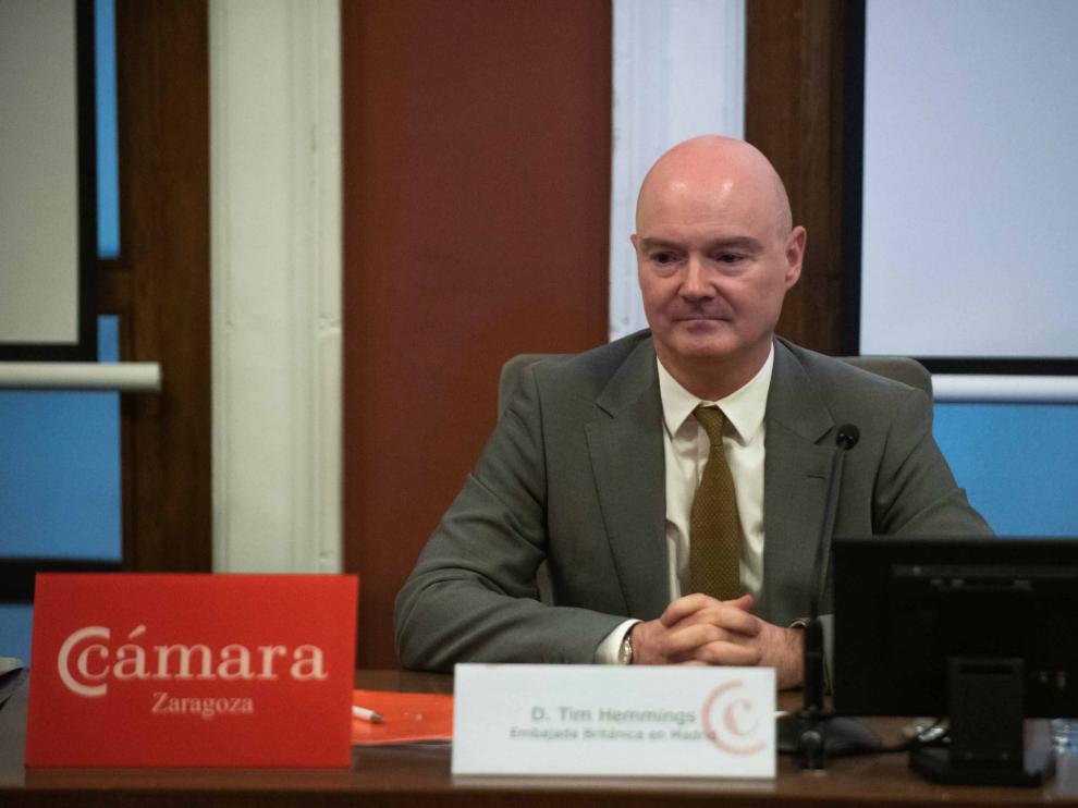 El ministro consejero de la embajada británica, Tim Hemmings, ayer en una jornada sobre comercio exterior en la Cámara de Comercio.