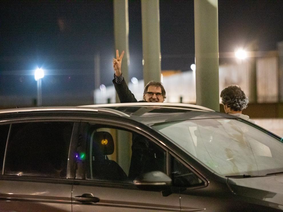 Jordi Cuixart sale de la prisión de Lledoners.