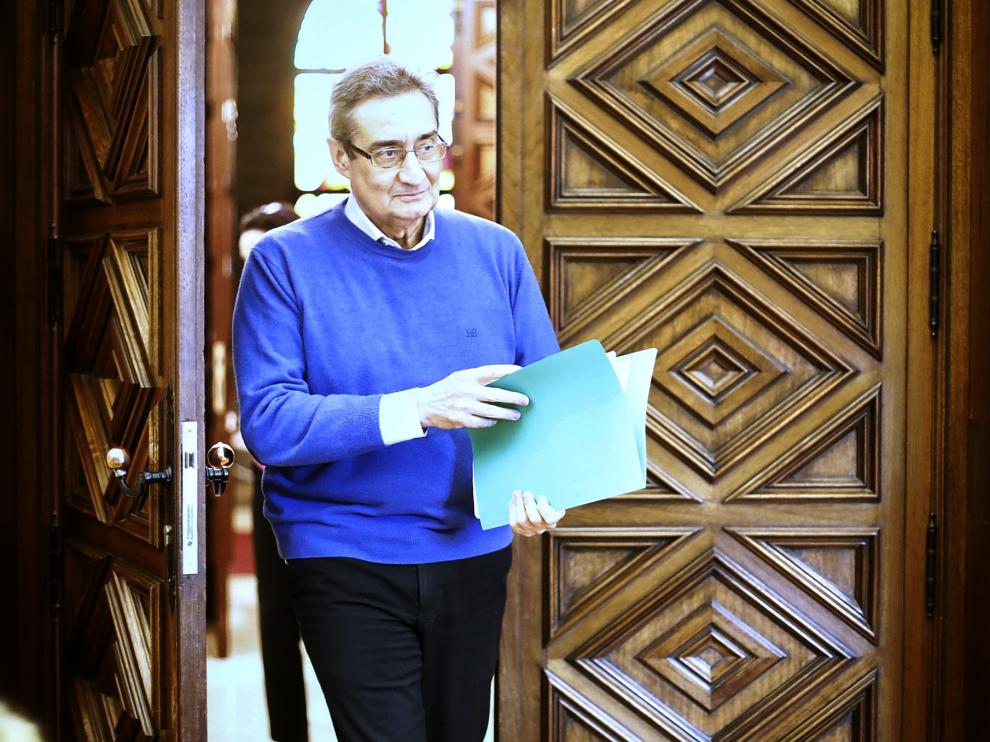 Julio Calvo, este jueves en el Ayuntamiento de Zaragoza.