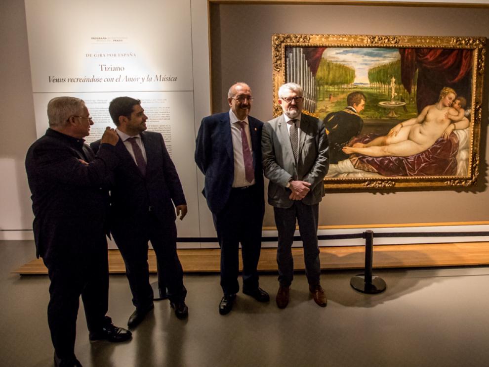 Presentación de la exposición del cuadro de Tiziano cedido por el Museo del Prado en el Museo de Teruel.