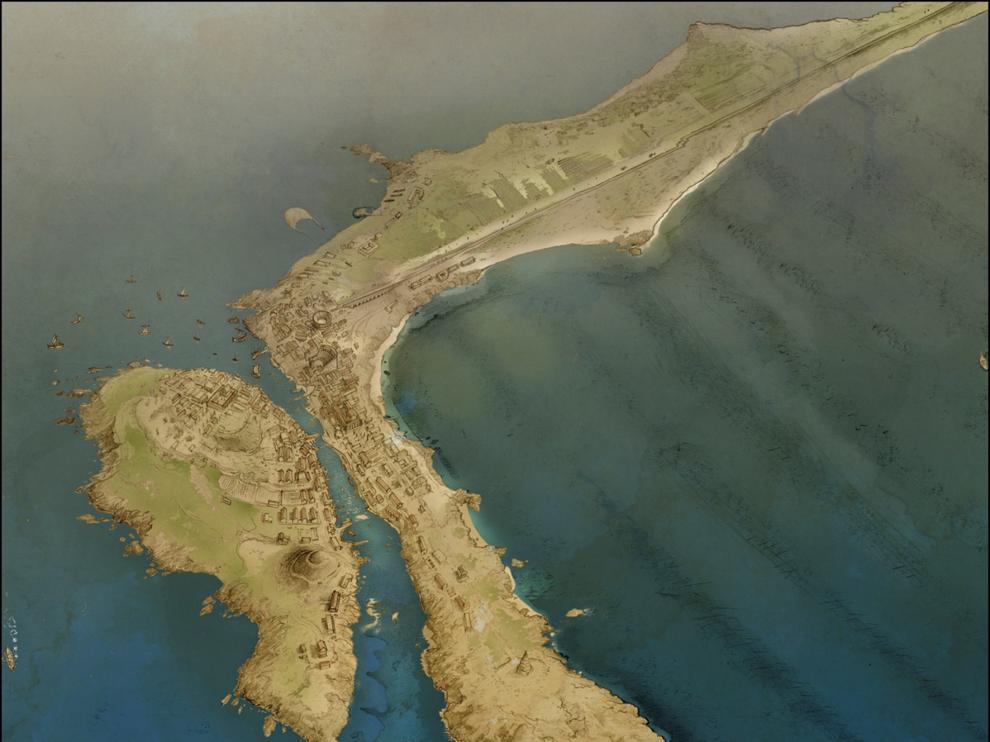 Fotografía facilitada por la Universidad de Cádiz que recrea cómo era el archipiélago.