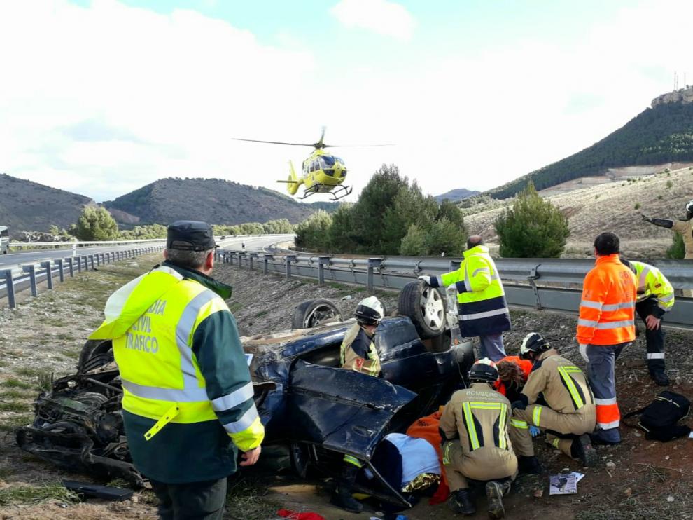 Accidente de Tráfico en la A-2 a la altura de Alhama de Aragón