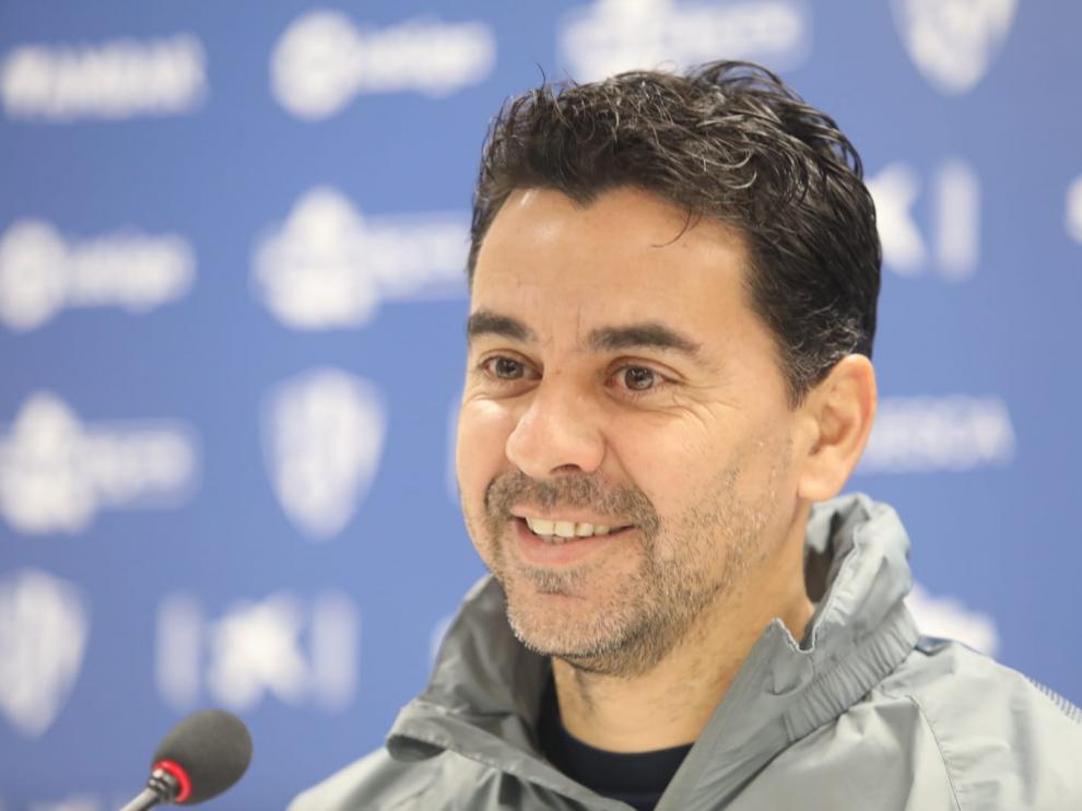Imagen de Míchel durante la rueda de prensa previa al partido frente al Real Oviedo