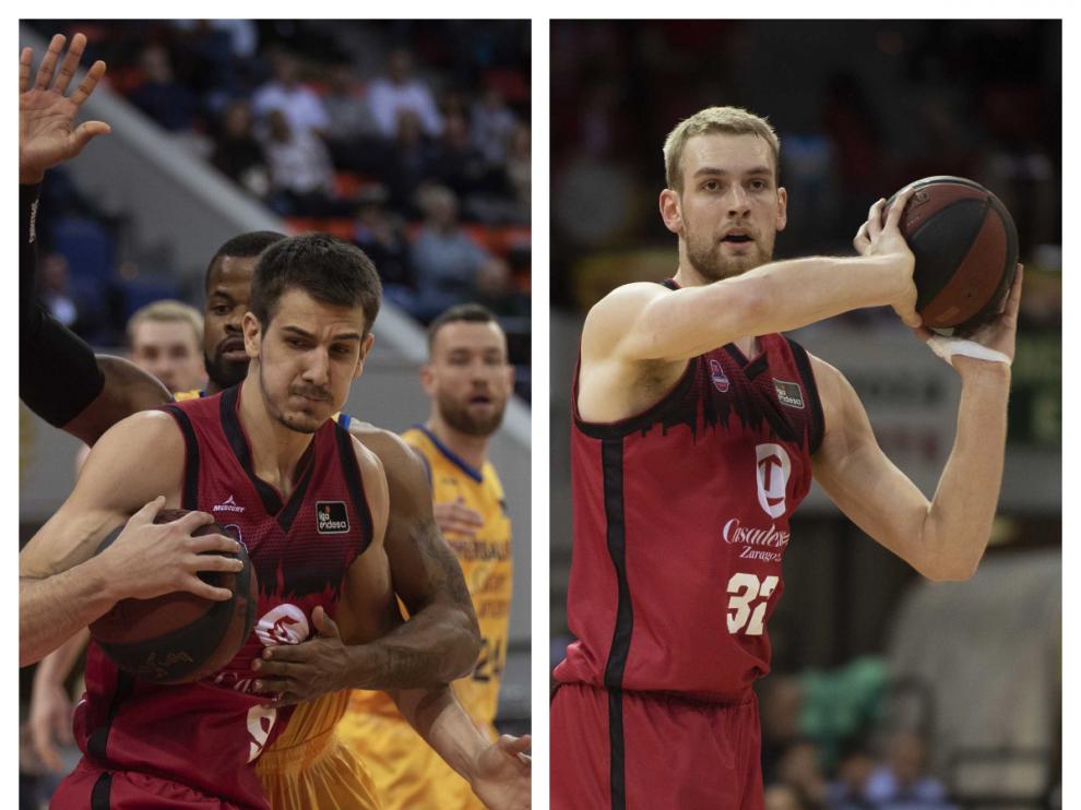 Brussino y Hlinason, durante el partido ante el Herbalife Gran Canaria.