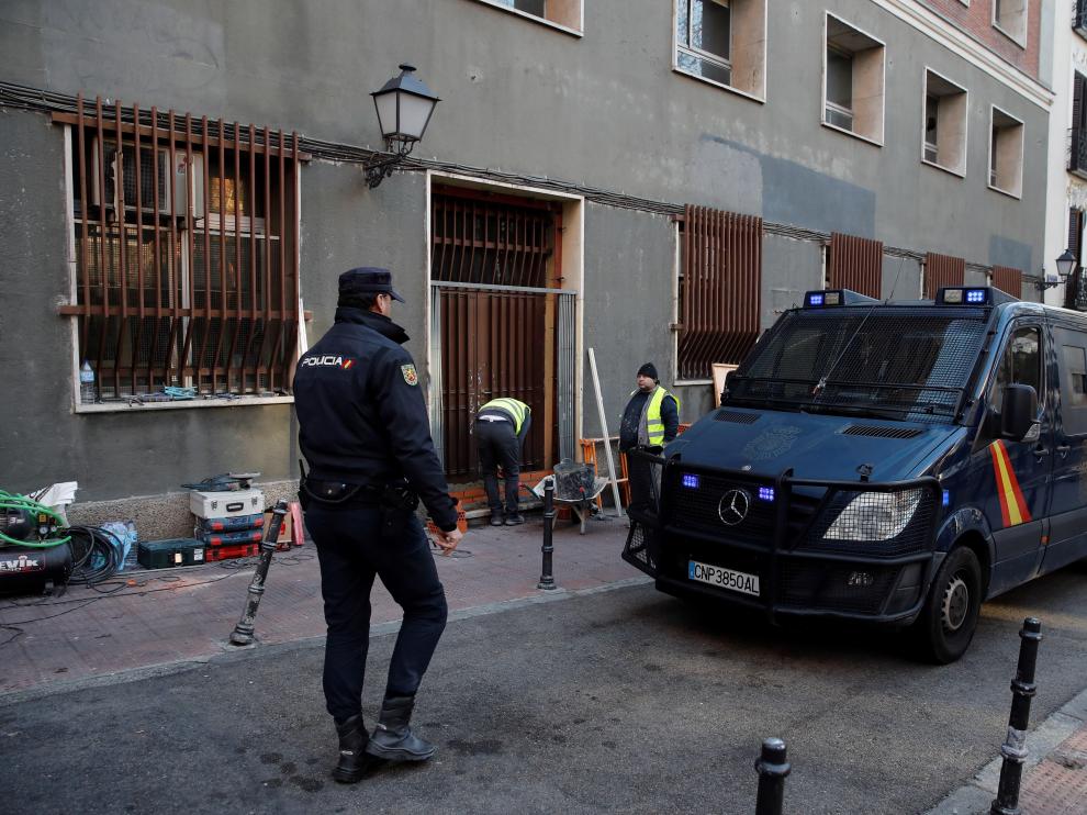 Imagen de archivo de la Policía Nacional, durante una actuación en Madrid.