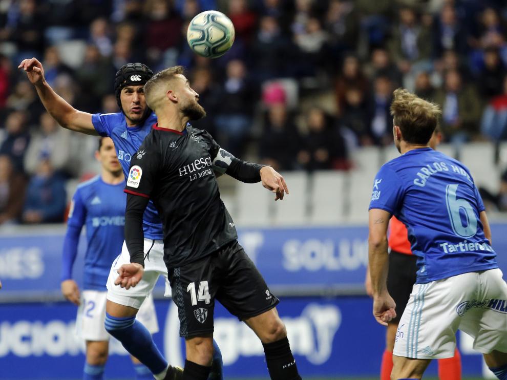 Real Oviedo VS SD Huesca en el Carlos Tartiere el 19 de enero de 2020. (Foto: Luis Manso)