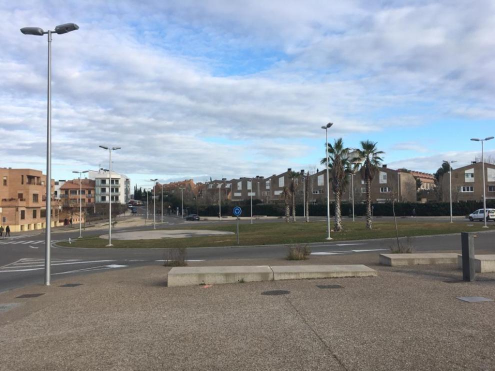 La rotonda de Valdefierro, vista desde la calle Tulipán