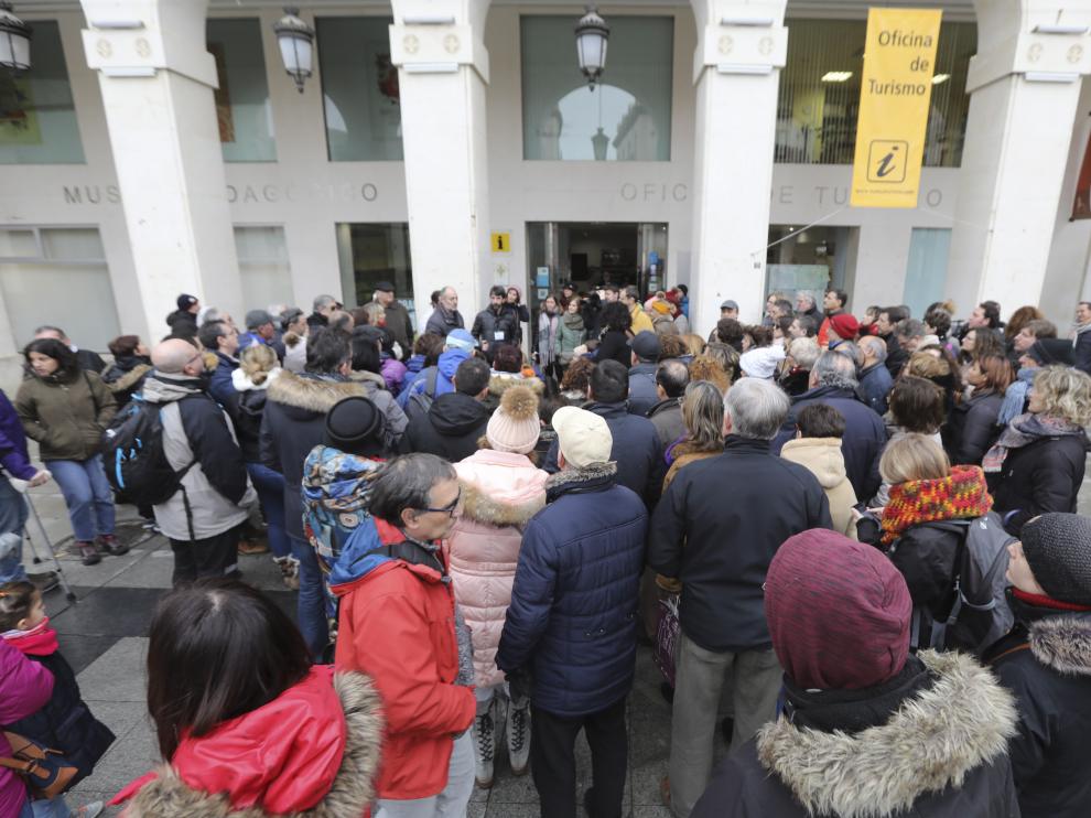 Salida de una de las visitas guiadas organizadas en Huesca el 29 de enero de 2019.