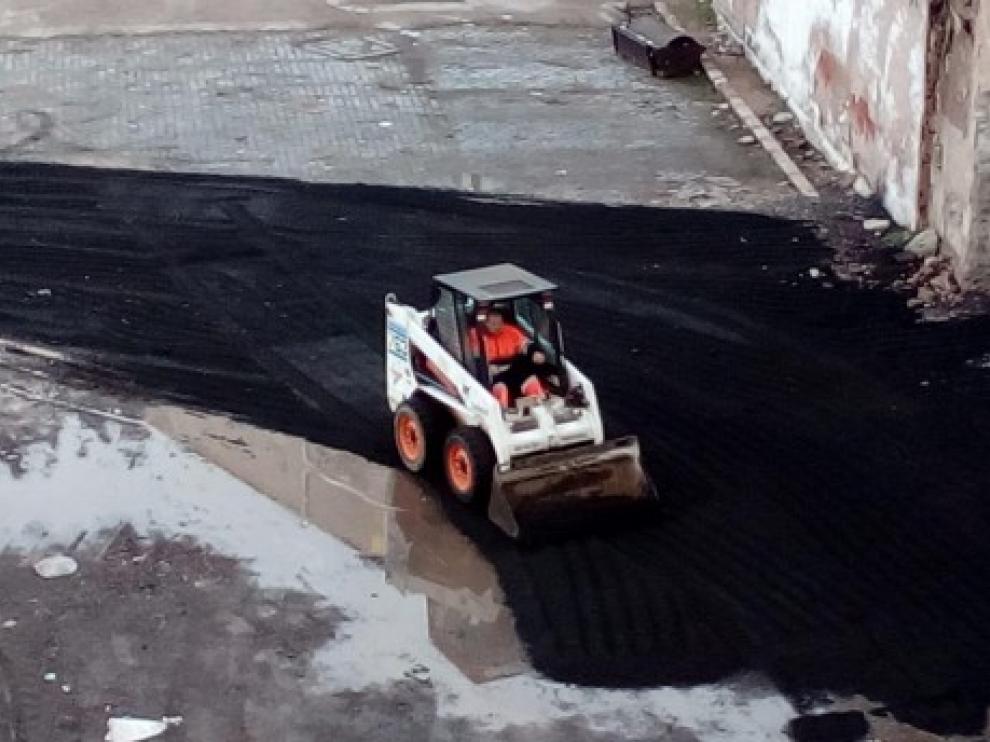 Las obras han comenzado por el aparcamiento de Sixto Celorrio